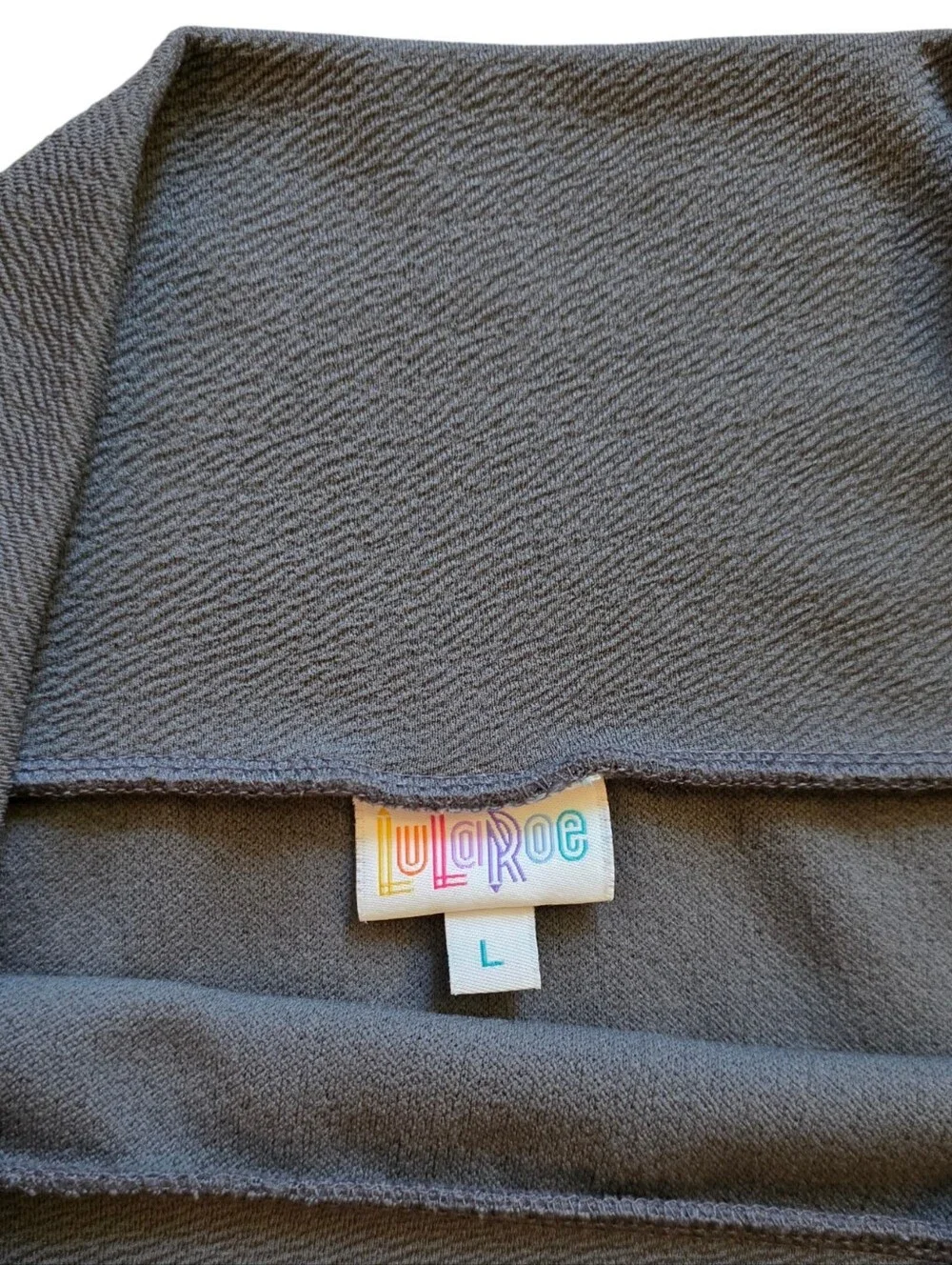 LuLaRoe Cassie Large Black and Gray Color Block Pencil Skirt - Picture 2 of 6